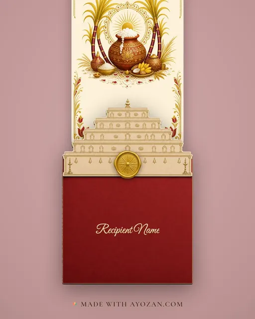 Pongal Overflow · Heritage — envelope, as the guest receives it