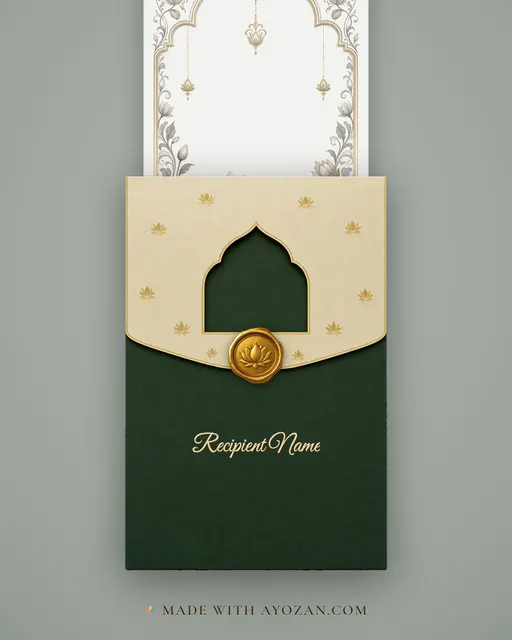 Lotus at Dusk · Heritage — envelope, as the guest receives it