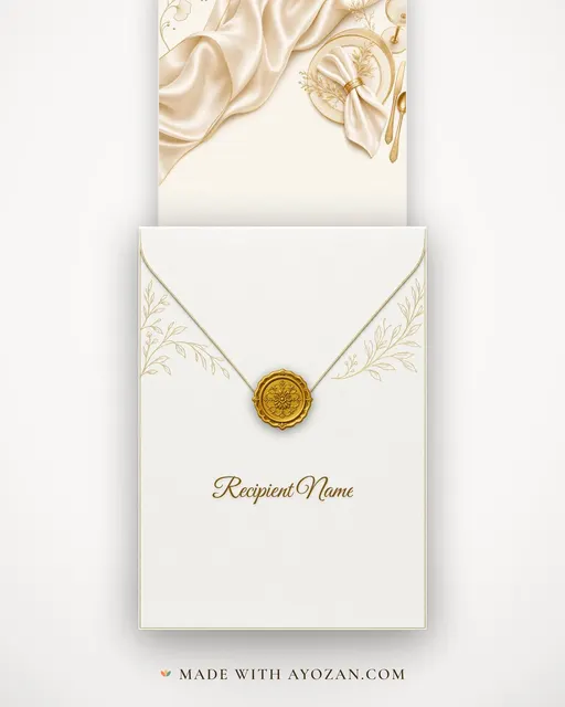 Champagne Silk · Modern — envelope, as the guest receives it