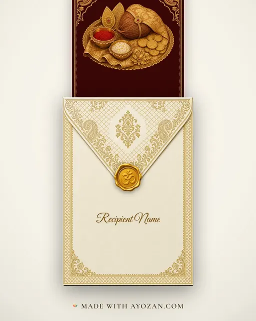 Shagun Thal · Heritage — envelope, as the guest receives it