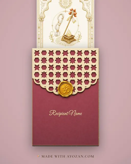 Sacred Thread · Heritage — envelope, as the guest receives it