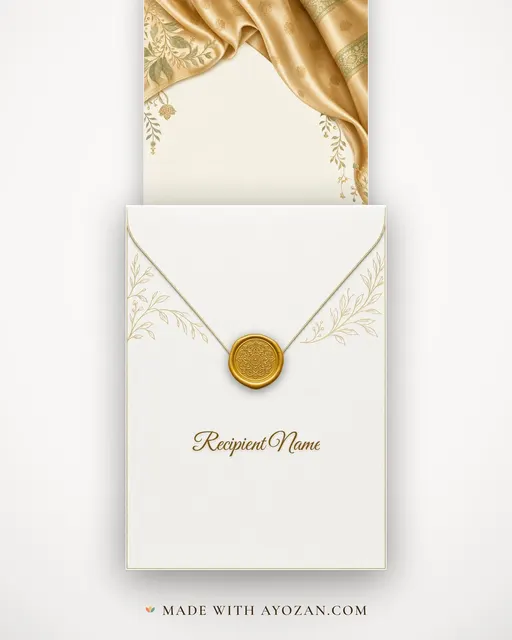 Muga Silk · Modern — envelope, as the guest receives it