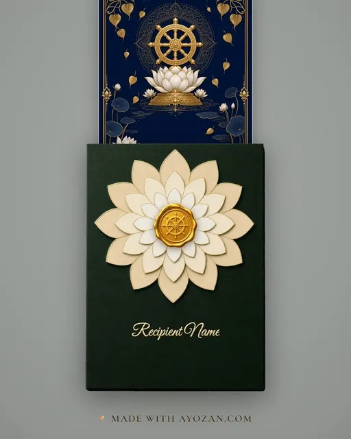 Dhamma Lotus · Heritage — envelope, as the guest receives it