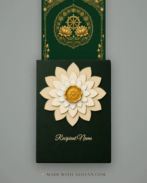 Twin Lotus Mandala · Heritage — envelope, as the guest receives it