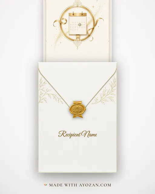 Save the Date Gilt · Modern — envelope, as the guest receives it