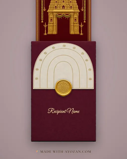 Gopuram Gold Relief · Heritage — envelope, as the guest receives it