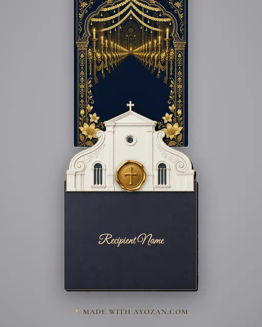 Candlelight Nave · Heritage — envelope, as the guest receives it