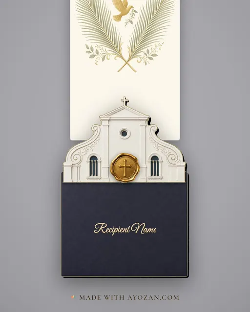 Palm & Dove · Modern — envelope, as the guest receives it