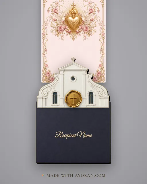 Sacred Heart Florals · Heritage — envelope, as the guest receives it