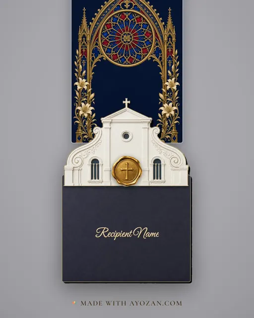 Cathedral Stained Glass · Heritage — envelope, as the guest receives it