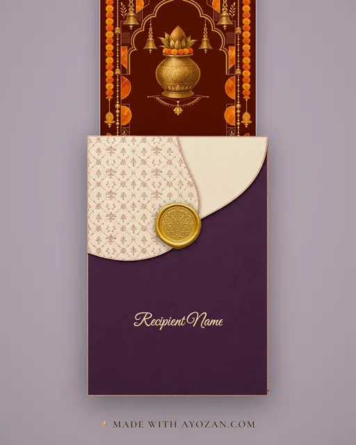 Budithi Brass · Fusion — envelope, as the guest receives it