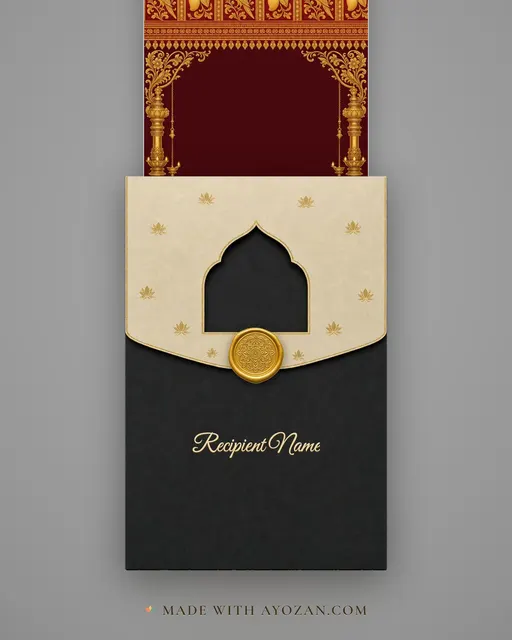 Gadwal Zari · Heritage — envelope, as the guest receives it