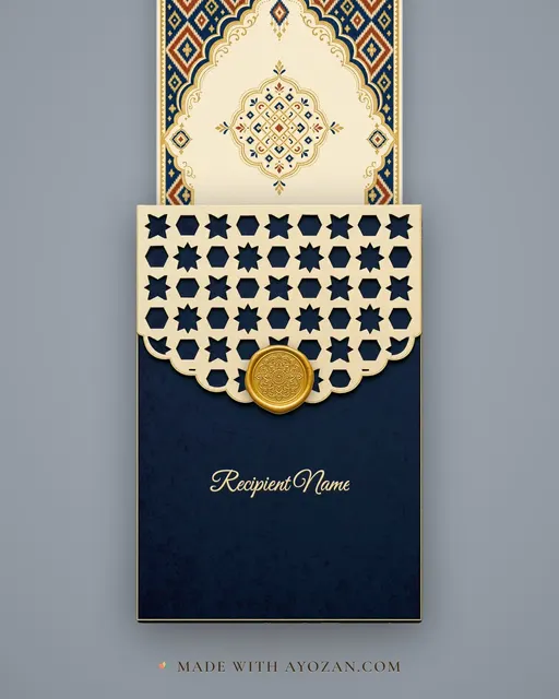 Pochampally Ikat · Heritage — envelope, as the guest receives it