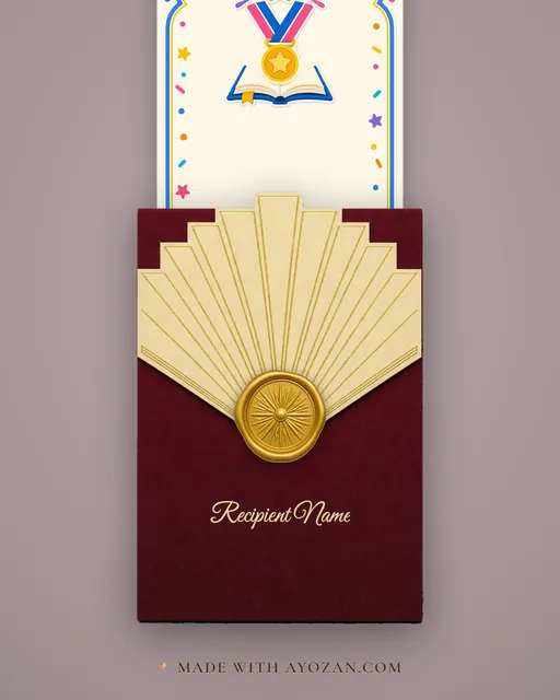 Academic Excellence — Playful — envelope, as the guest receives it