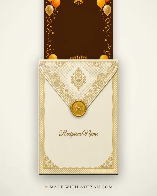 Happy Birthday — Marigold — envelope, as the guest receives it