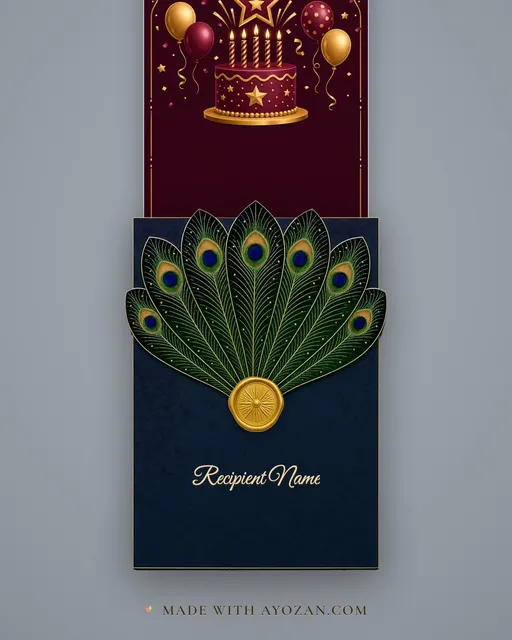 Happy Birthday — Royal — envelope, as the guest receives it
