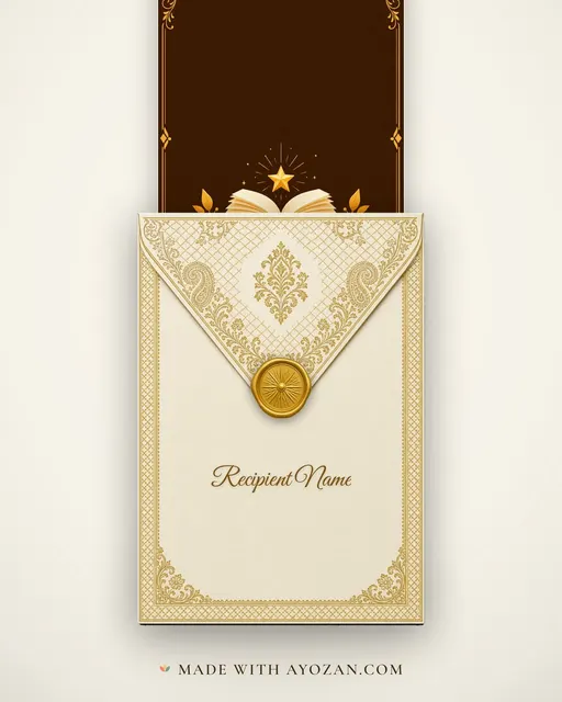 Book Fair — Marigold — envelope, as the guest receives it