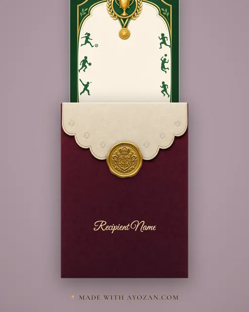 Certificate — Sports — envelope, as the guest receives it