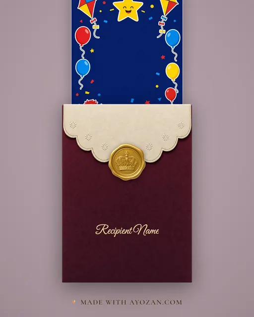 Children's Day — Bright — envelope, as the guest receives it