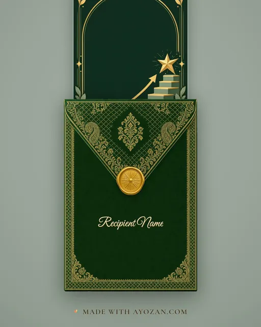 Class Promotion — Emerald — envelope, as the guest receives it