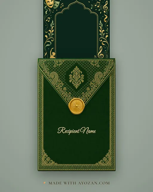 Cultural Fest — Emerald — envelope, as the guest receives it