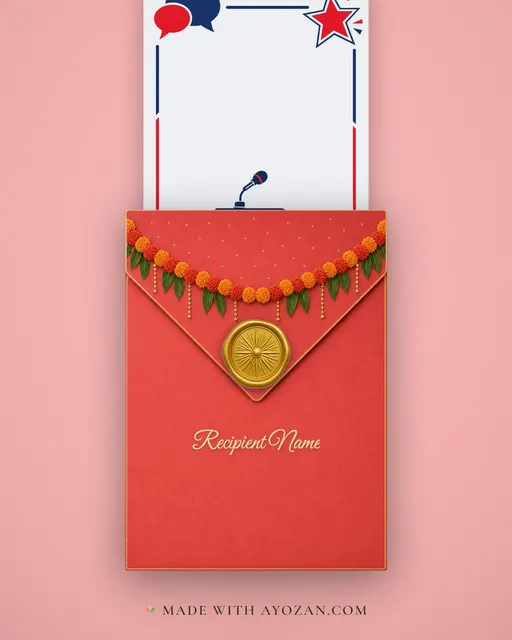 Debate & Declamation — Modern — envelope, as the guest receives it