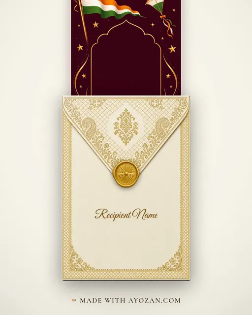 Independence Day — Royal — envelope, as the guest receives it