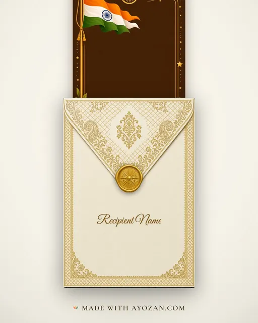 Republic Day — Marigold — envelope, as the guest receives it