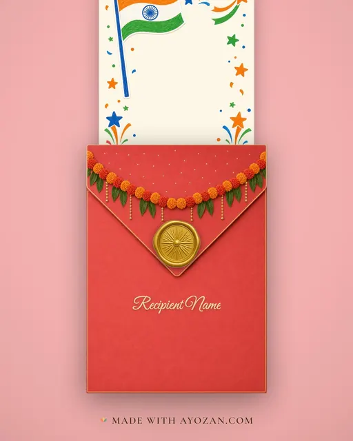 Republic Day — Playful — envelope, as the guest receives it