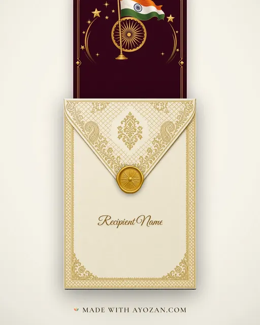 Republic Day — Royal — envelope, as the guest receives it