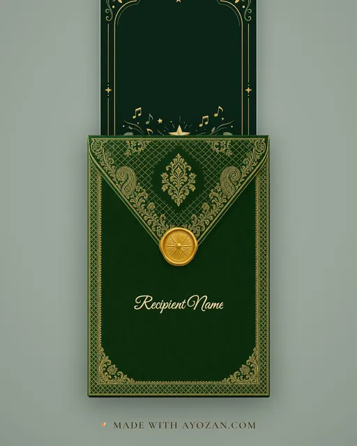 Rhyme Recitation — Emerald — envelope, as the guest receives it