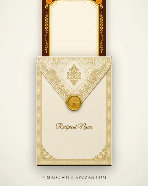 School Certificate — Marigold — envelope, as the guest receives it
