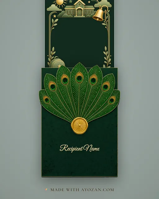 School Reopens — Emerald — envelope, as the guest receives it