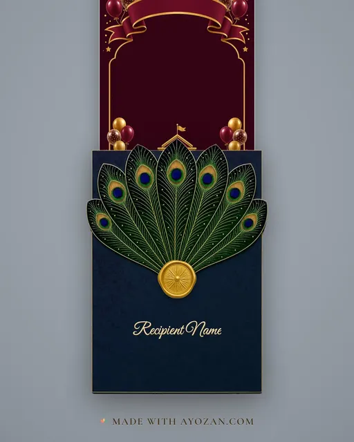 Welcome Back — Royal — envelope, as the guest receives it