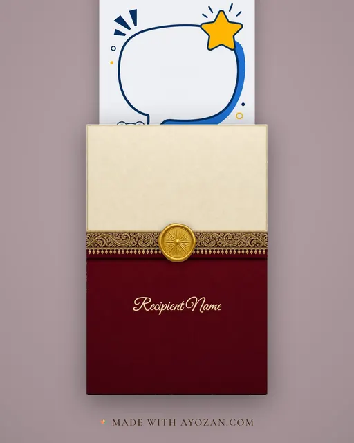 Show & Tell — Modern — envelope, as the guest receives it