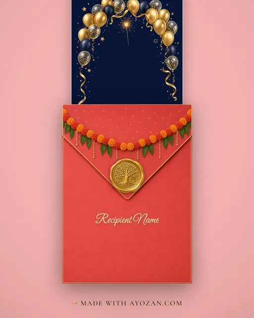Student Birthday — Senior — envelope, as the guest receives it