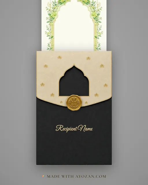 Floral Arch — Garden Wedding — envelope, as the guest receives it