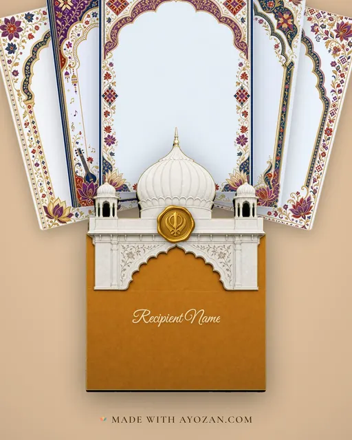 Anand Karaj — Royal Punjabi Wedding Suite — envelope, as the guest receives it