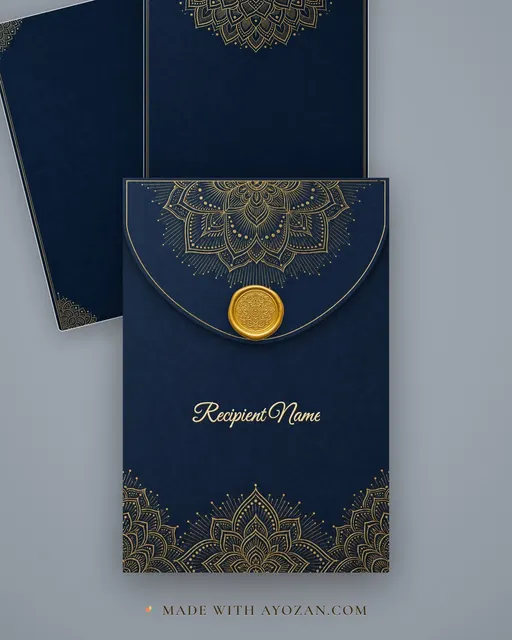 Ardha Mandala Wedding — Living Invitation — envelope, as the guest receives it