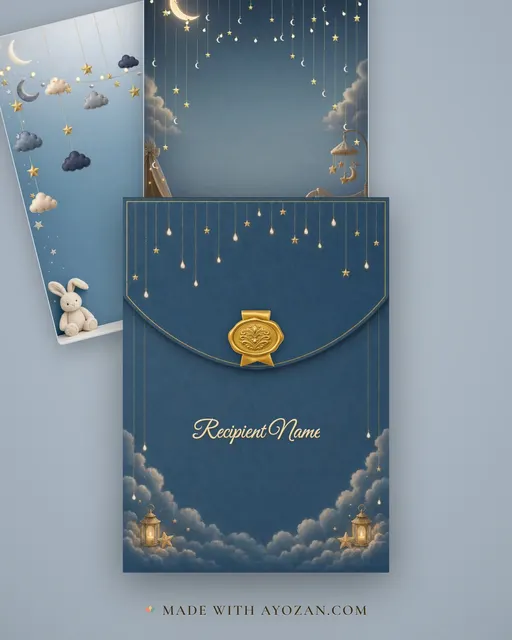 Moonlit Lullaby — Living Invitation — envelope, as the guest receives it