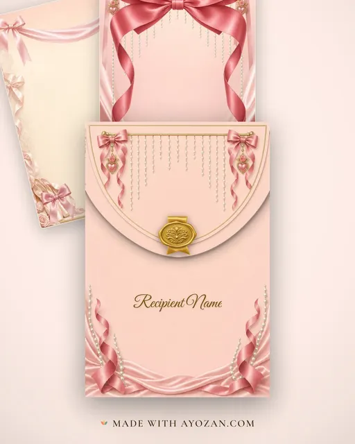 Coquette Bows — Living Invitation — envelope, as the guest receives it