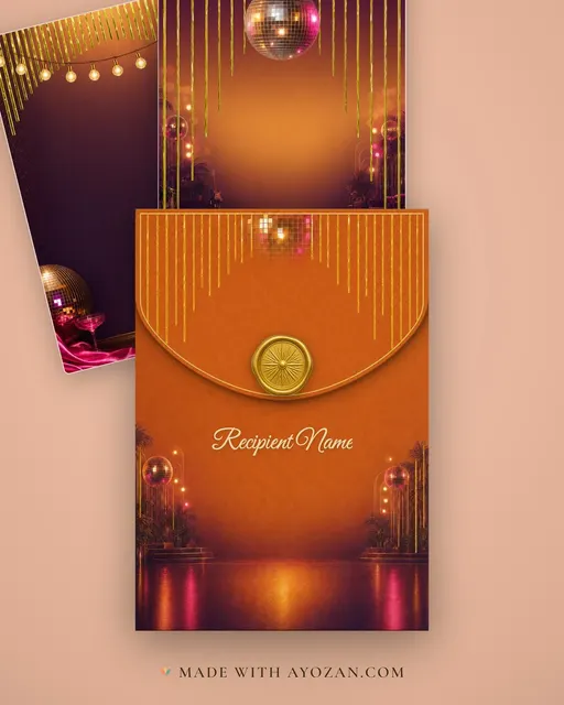 Disco Revival Night — Living Invitation — envelope, as the guest receives it