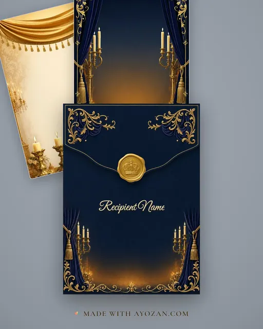 Royal Candlelit Ballroom — Living Invitation — envelope, as the guest receives it