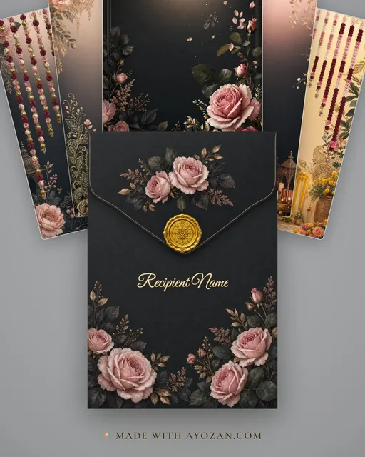 Blush Moody Botanical — Living Invitation — envelope, as the guest receives it