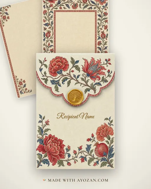 Chintz Garden Wedding — Living Invitation — envelope, as the guest receives it