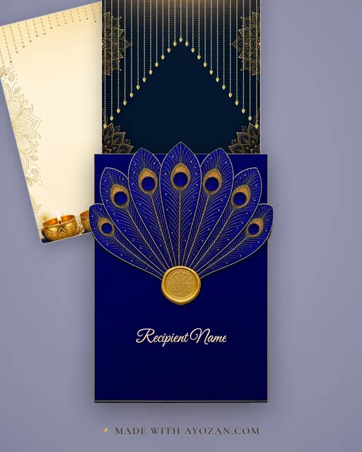 Rangoli Luxe — Living Invitation — envelope, as the guest receives it