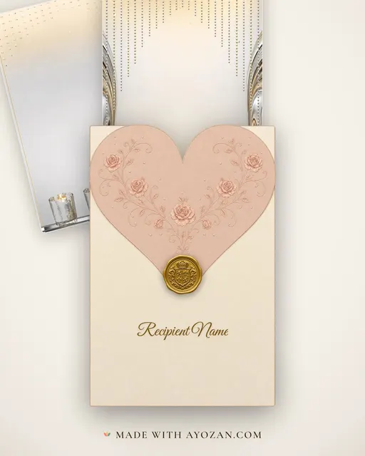 Champagne Chrome Engagement — Living Invitation — envelope, as the guest receives it