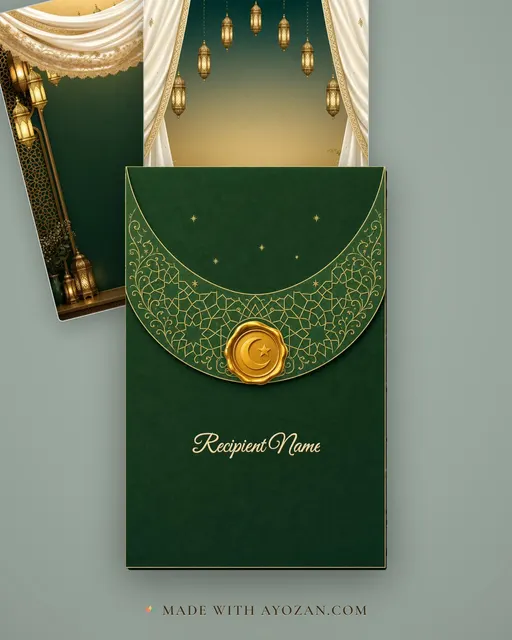 Mangni Lantern Evening — Living Invitation — envelope, as the guest receives it