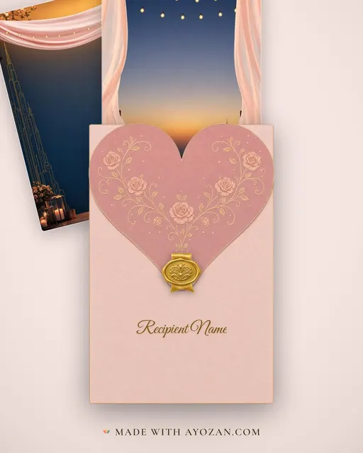 Rooftop at Dusk — Living Invitation — envelope, as the guest receives it