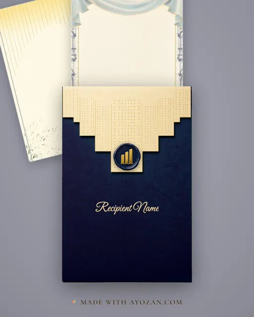 Blueprint Dawn — Living Invitation — envelope, as the guest receives it